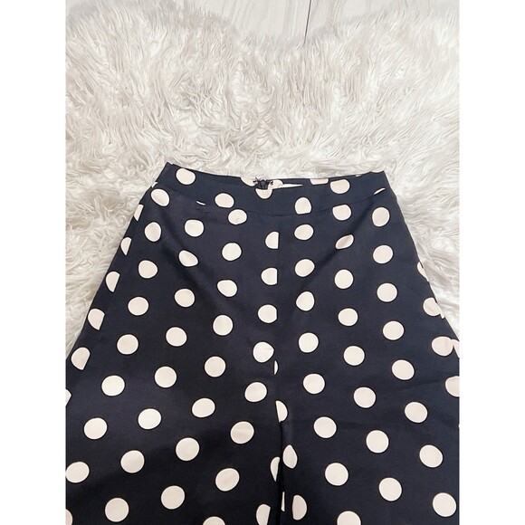 DO+BE Women’s Wide Leg Size Small Ankle Length Polka Dot White And Black - Picture 9 of 10